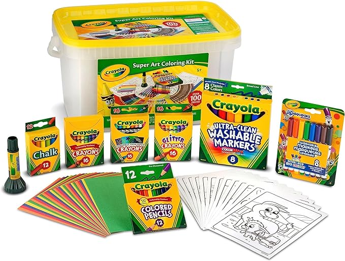 Crayola Super Art Coloring Kit, Arts & Crafts Gift for Girls & Boys, Styles Vary, 100+ Pcs