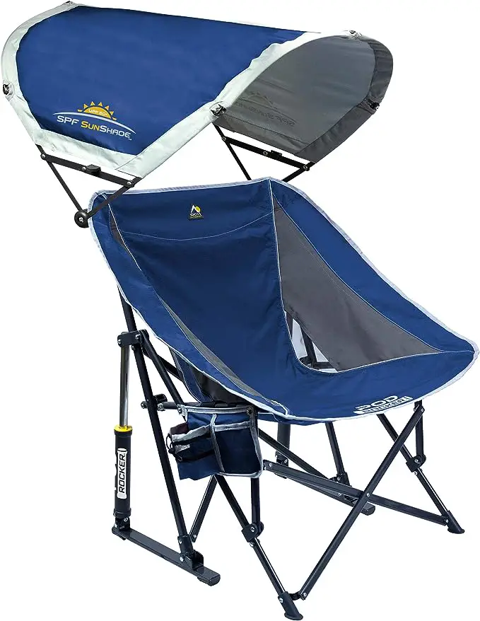 GCI Outdoor Freestyle Rocker Portable Rocking Chair With Canopy Shade