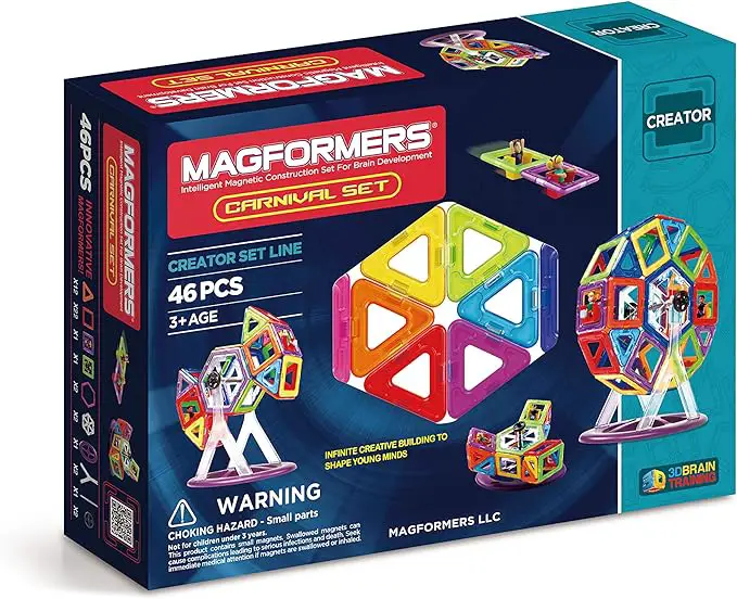 Magformers Creator Carnival Set (46-pieces) Deluxe Building Set. Magnetic Building Blocks, Educational Magnetic Tiles, Magnetic Building STEM Toy Set