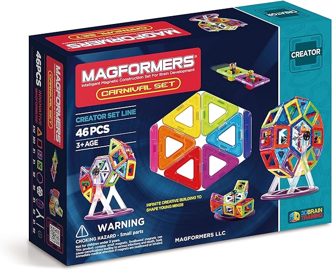 Magformers Creator Carnival Set (46-pieces) Deluxe Building Set. Magnetic Building Blocks, Educational Magnetic Tiles, Magnetic Building STEM Toy Set