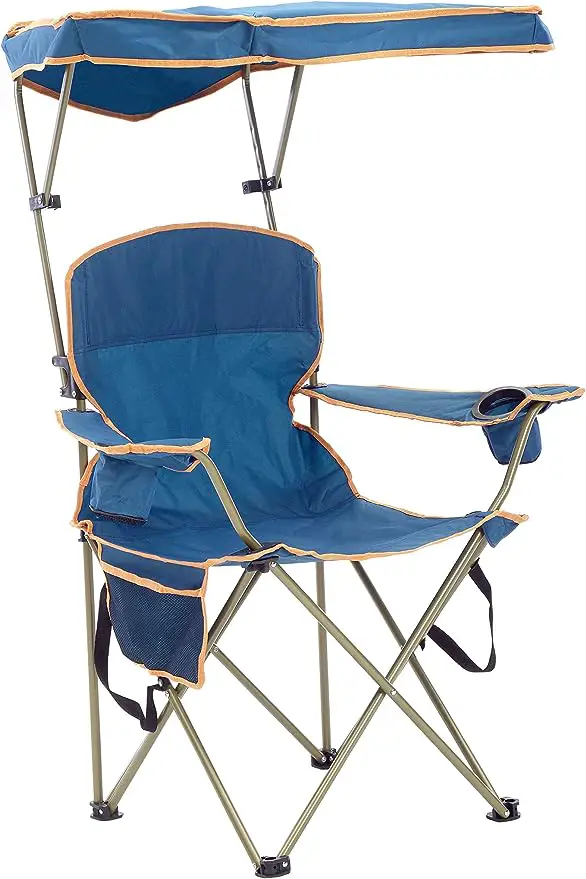 Quik Shade MAX Shade Relaxing Chair With Cup Holders, Foldable, Aluminum, Blue