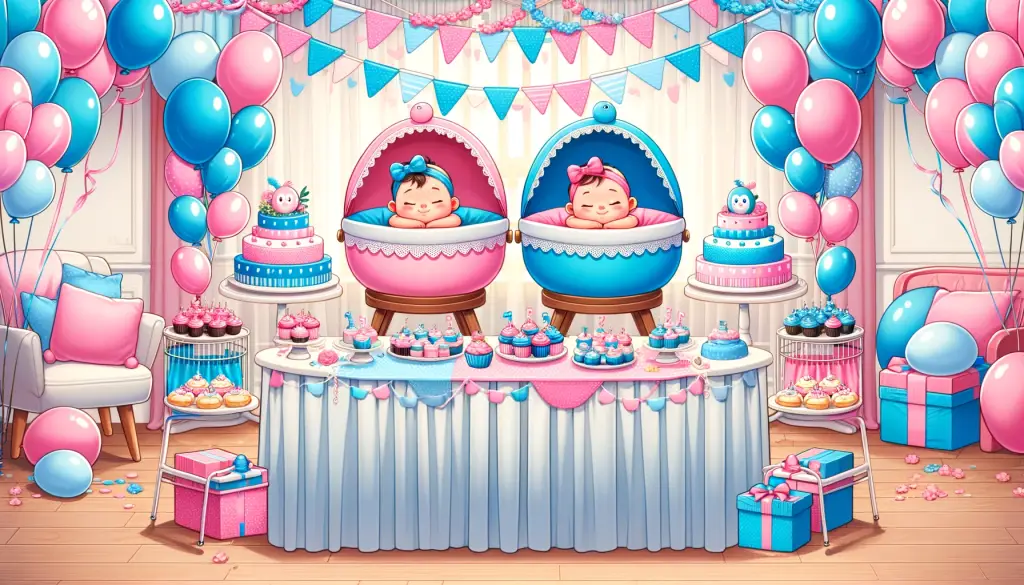 Baby Shower Themes for Twin Girl and Boy