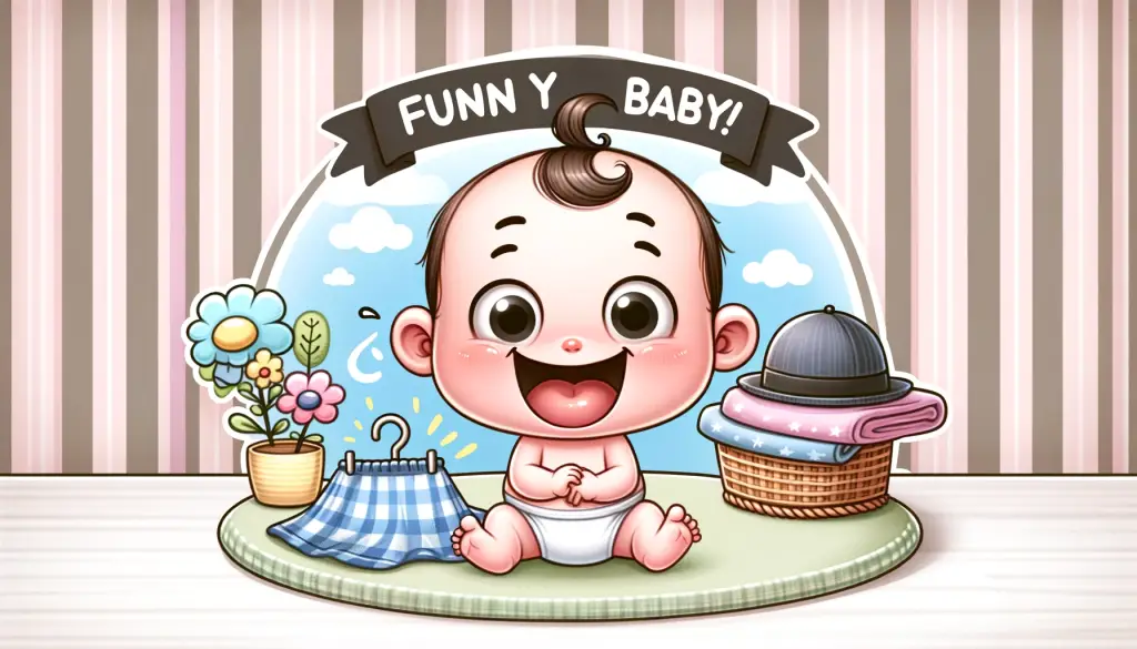 A cartoon illustration of a funny baby, perfect for enhancing Funny Birth Announcement Wordings and Quotes. The baby is depicted with a humorous expression, adding a lighthearted and joyful touch to birth announcements.