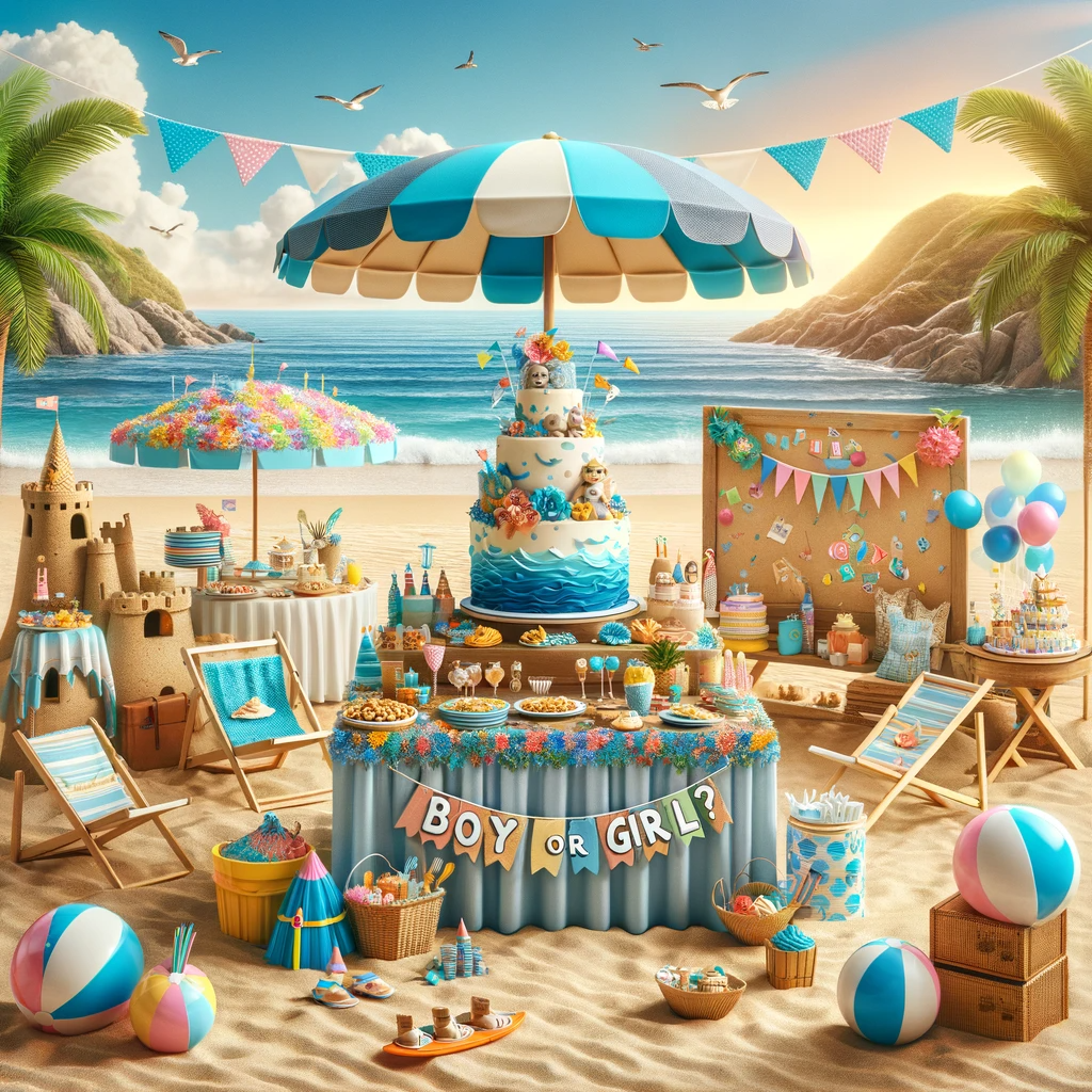 Beach Party Themed Gender Reveal Party