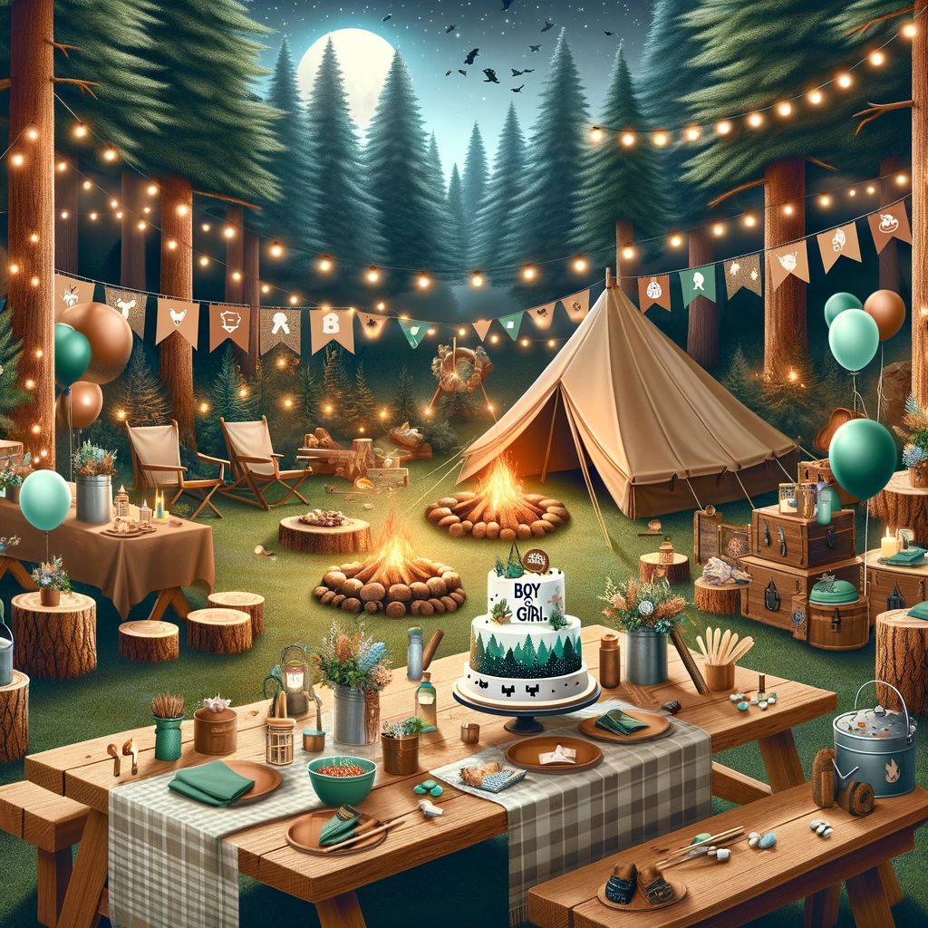 Camping Adventure Gender Reveal Party Theme