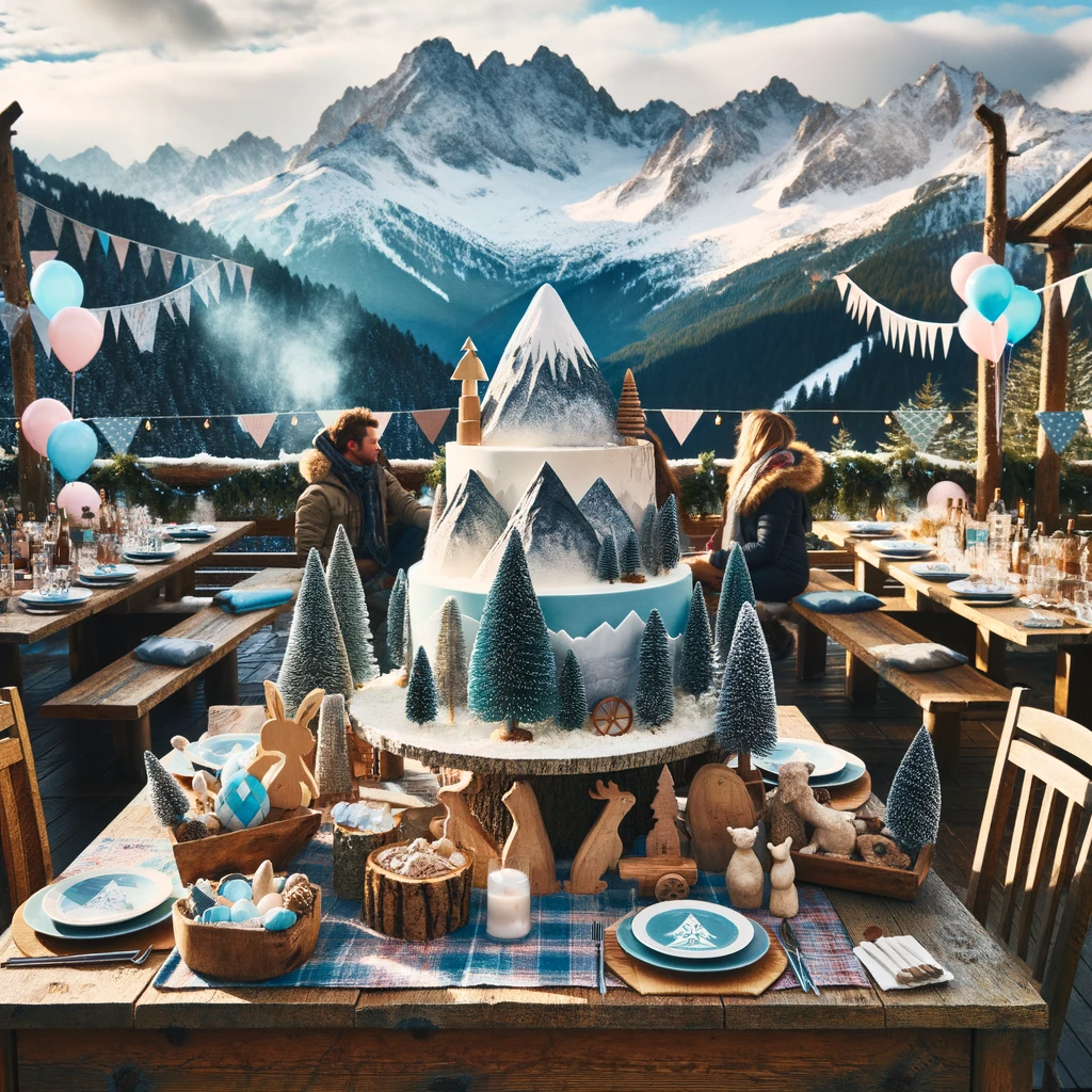 Mountain Themed Gender Reveal Party
