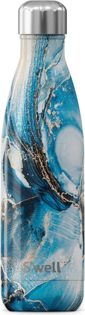 S'well Stainless Steel Water Bottle 17 Fl ounces Ocean Marble Triple-Layered Vacuum-Insulated Containers Keeps Drinks Cold for 36 Hours and Hot for 18 BPA-Free Perfect for On the Go