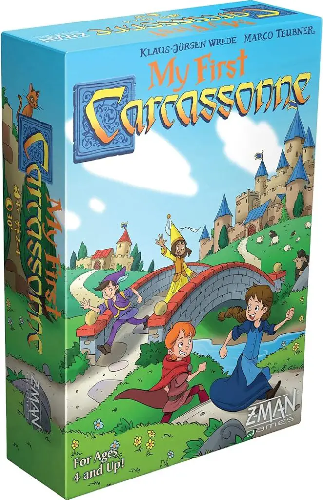My First Carcassonne Board Game - Colorful Tile-Placing Fun for Kids of All Ages! Medieval Strategy Game for Family Game Night, Ages 4+, 2-4 Players, 30 Minute Playtime, Made by Z-Man Games