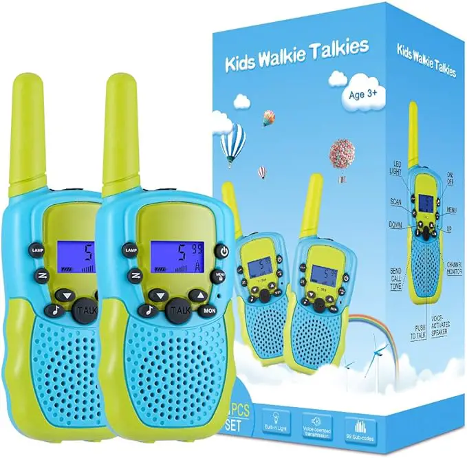 Walkie Talkies for Kids 22 Channels 2 Way Radio Toy with Backlit LCD Flashlight, 3 Miles Range for Outside, Camping, Hiking
