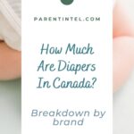 Baby in a diaper with text over "how much are diapers in Canada?.