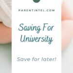 featured pin outlining text "saving for university."