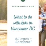 Image with text over it saying "what to do with kids in Vancouver BC".