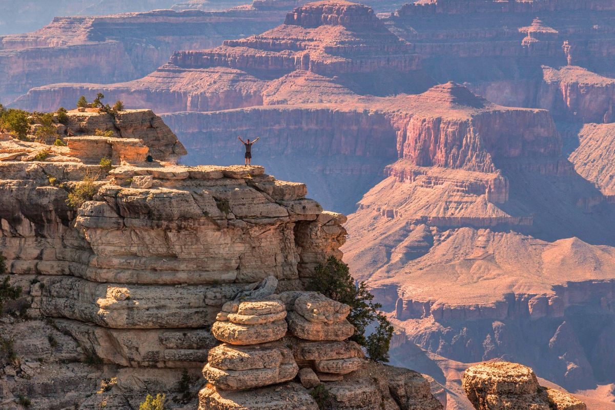 Grand Canyon overlook with dramatic rock formations, one of the best national parks for families.