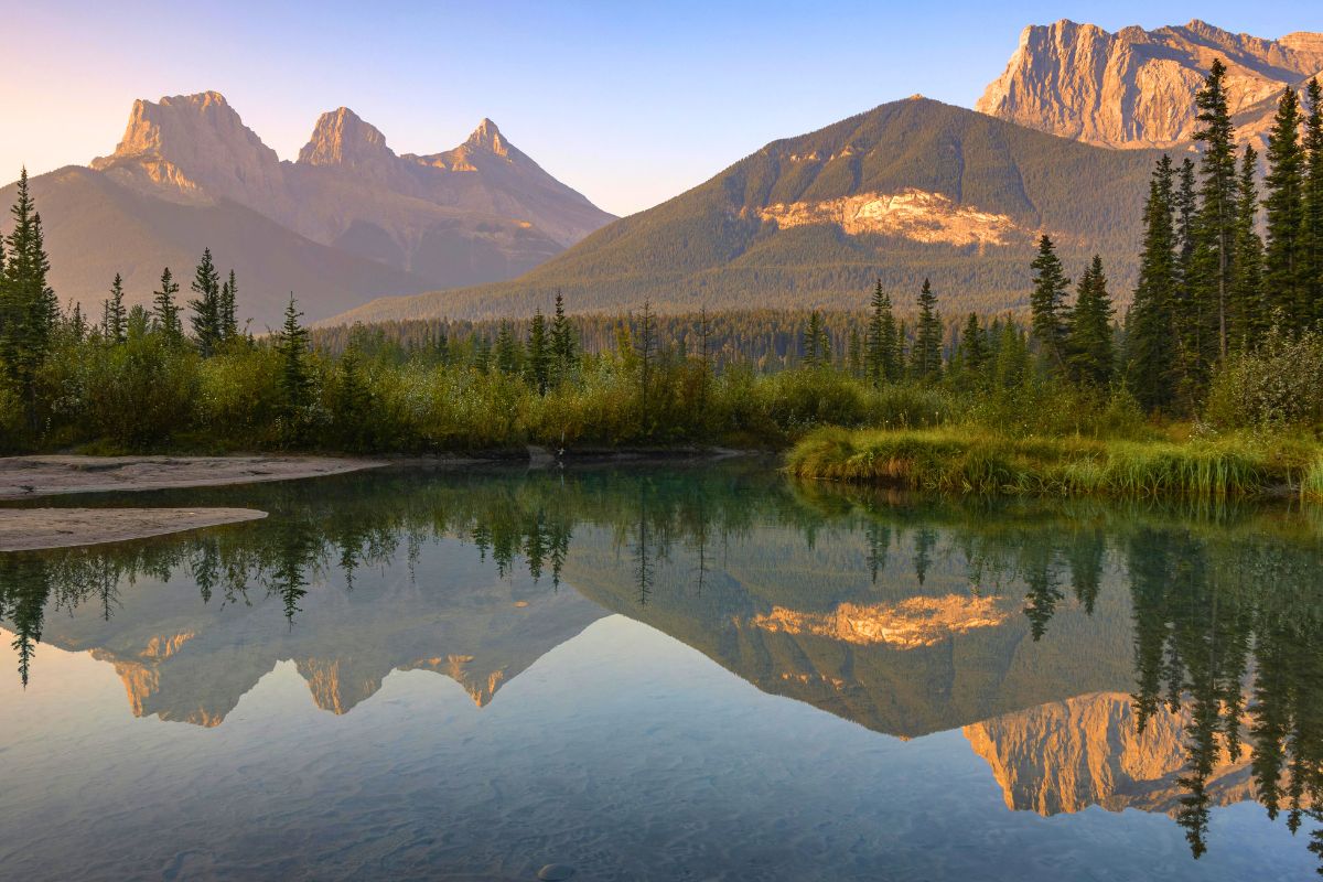 Scenic mountain landscape in Banff, one of the best babymoon destinations in Canada.