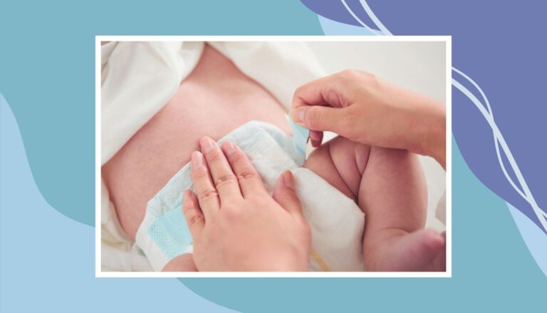 Changing a diaper on a baby during a flight, showing a parent securing a clean diaper in a small space.
