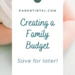 Pin with text "creating a family budget".