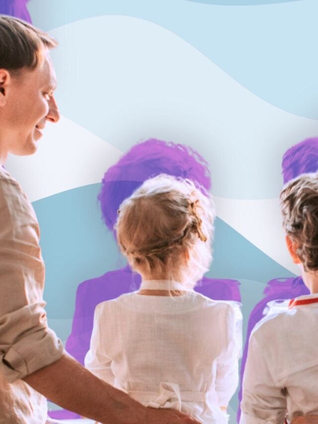Family with two kids spending time together, representing work-life balance.