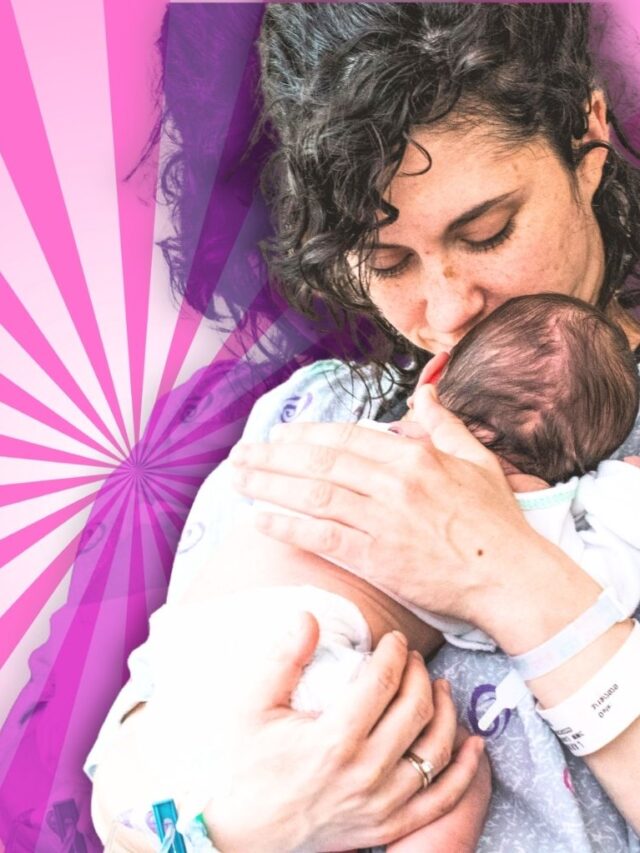 Mother holding newborn baby skin-to-skin after birth in hospital, representing postpartum recovery and what no one tells you about after delivery.