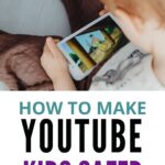 Child watching YouTube Kids on a phone while using screen time at home.