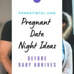 Expecting couple standing together with their hands on the baby bump, sharing a sweet pregnancy moment before baby arrives.