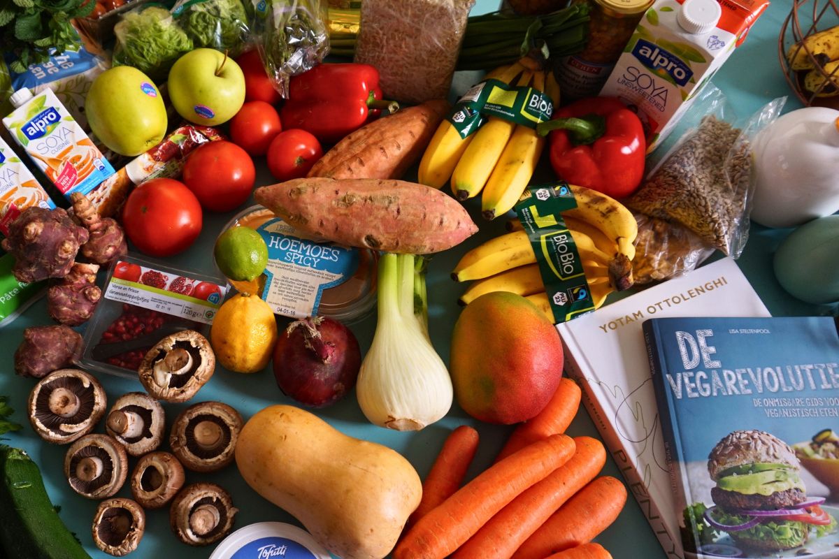 Fresh groceries and produce for budget friendly family meal planning.