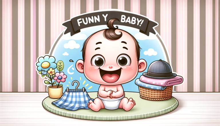 A cartoon illustration of a funny baby, perfect for enhancing Funny Birth Announcement Wordings and Quotes. The baby is